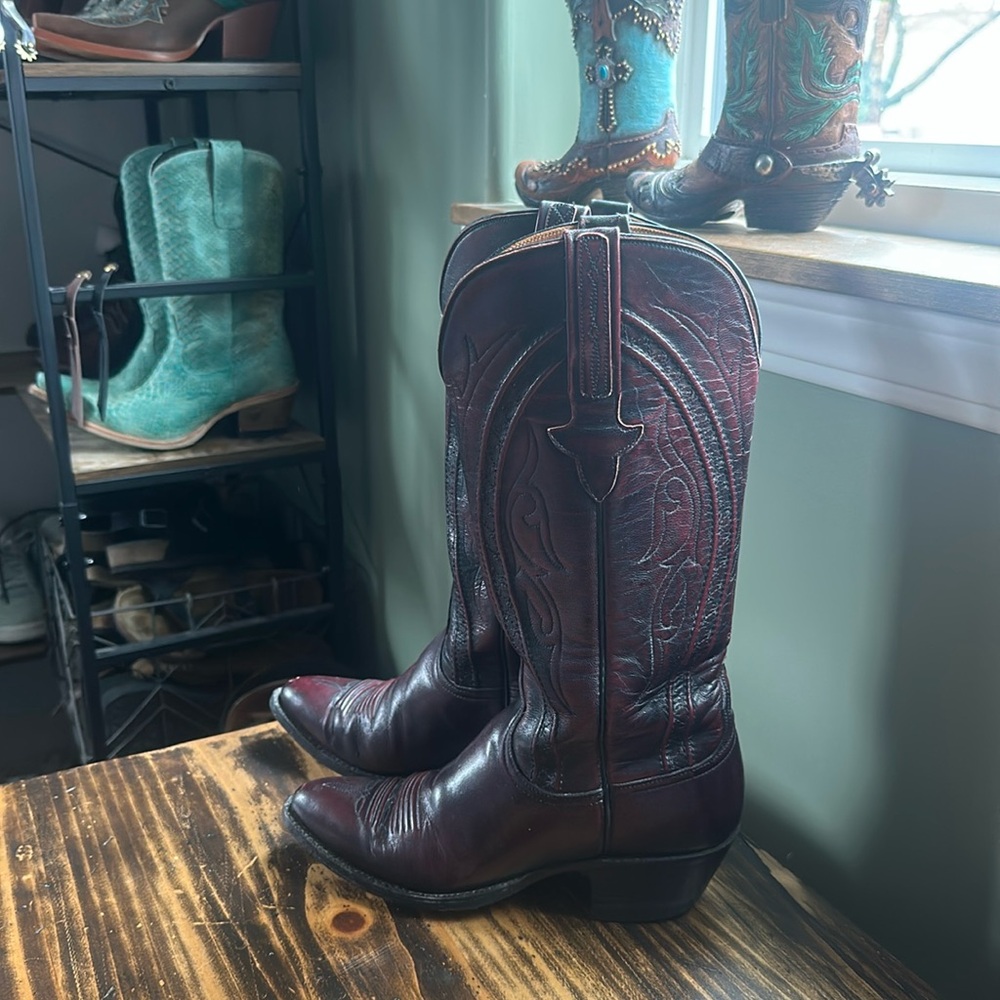 Black Cherry Lucchese boots